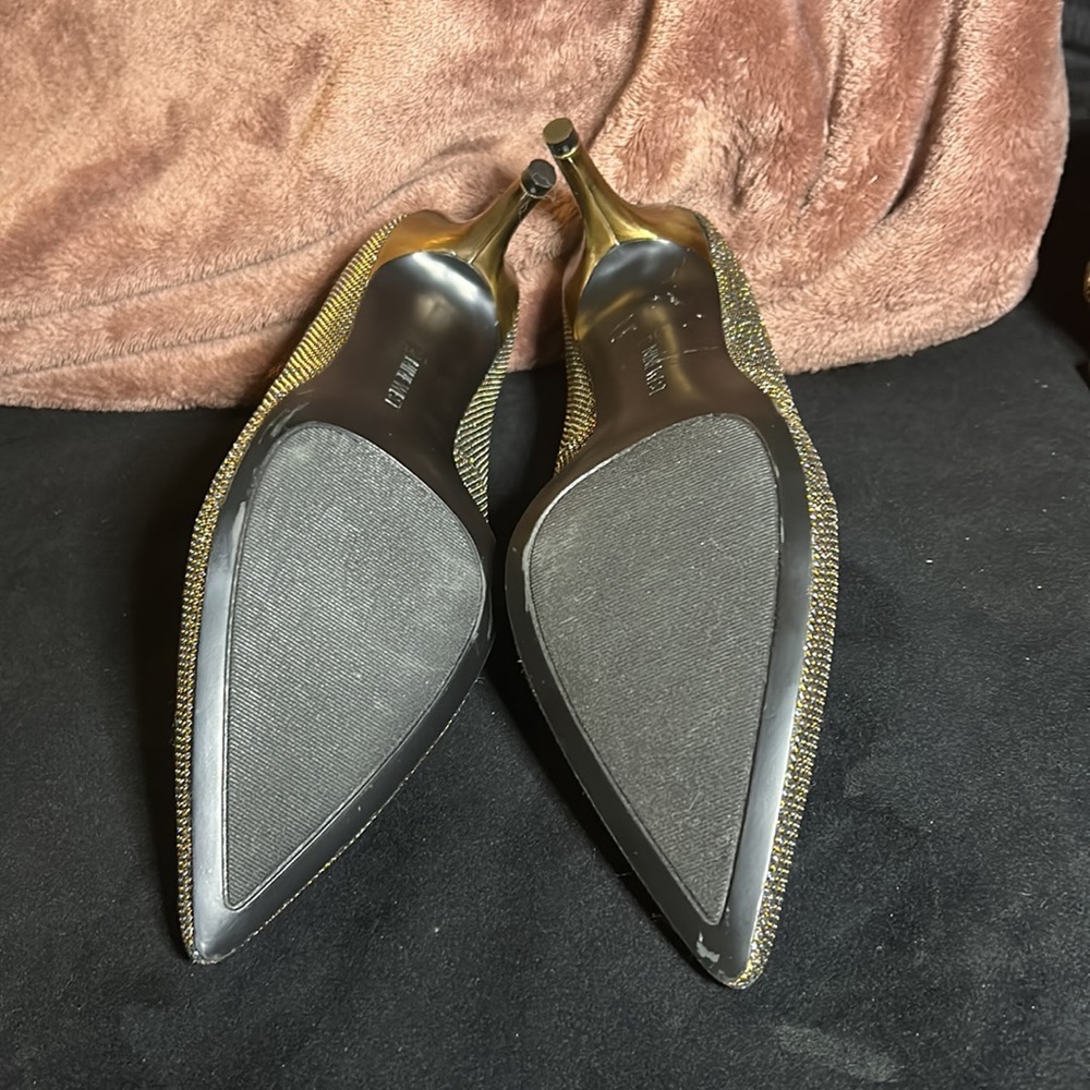 Sparkly Nine West Pointed Toe Heels Size 10 - image 2